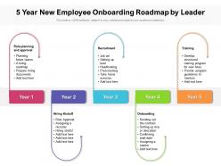 5 year new employee onboarding roadmap by leader