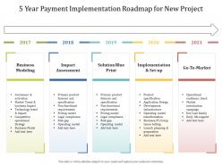 5 year payment implementation roadmap for new project