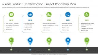 5 Year Product Transformation Project Roadmap Plan
