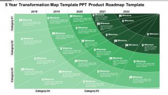 5 year transformation map template ppt product roadmap template