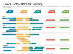 5 Years Content Calendar Roadmap Timeline Powerpoint Template