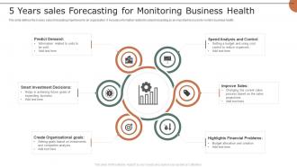 5 Years Sales Forecasting For Monitoring Business Health