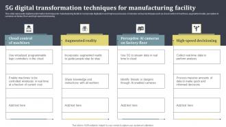 5g Digital Transformation Techniques For Manufacturing Facility