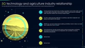 5G Technology And Agriculture Industry Relationship Comparison Between 4G And 5G