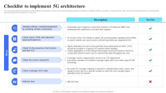 5G Technology Architecture Checklist To Implement 5G Architecture