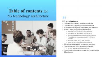 5G Technology Architecture Table Of Contents Ppt Powerpoint Presentation File Slide