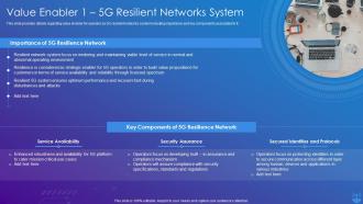 5G Technology Enabling Value Enabler 1 5G Resilient Networks System