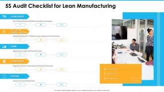 5s audit checklist for lean manufacturing ppt slides icons