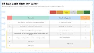 5s Lean Audit Sheet For Safety