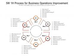 5w 1h process for business operations improvement