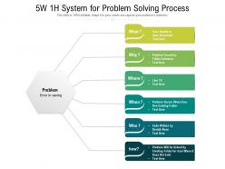 5w 1h system for problem solving process