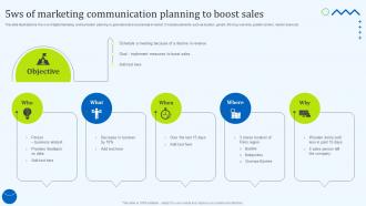 5ws Of Marketing Communication Planning To Boost Sales
