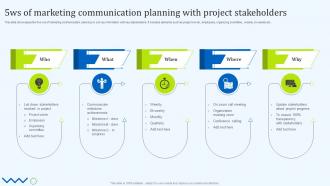 5ws Of Marketing Communication Planning With Project Stakeholders