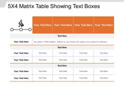 5x4 Matrix Table Showing Text Boxes