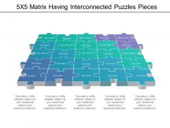 5x5 matrix having interconnected puzzles pieces
