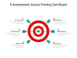 6 achievement arrows pointing dart board