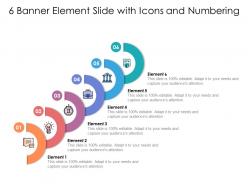 6 banner element slide with icons and numbering