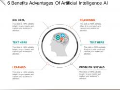 6 benefits advantages of artificial intelligence ai powerpoint shapes