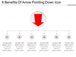 6 benefits of arrow pointing down icon