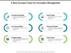 6 best success factor for innovation management