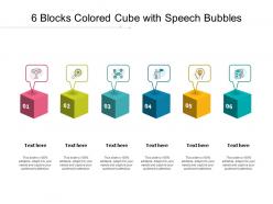 6 blocks colored cube with speech bubbles