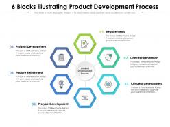 6 Blocks Illustrating Product Development Process
