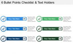 6 bullet points checklist and text holders