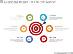 6 business targets for the next quarter powerpoint shapes