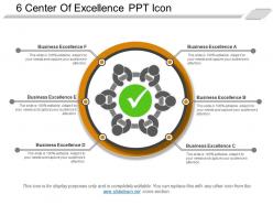 6 center of excellence ppt icon