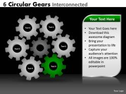 6 circular gears interconnected