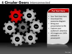 29410790 style variety 1 gears 6 piece powerpoint presentation diagram infographic slide