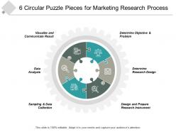 6 circular puzzle pieces for marketing research process