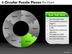 6 circular puzzle pieces pie chart powerpoint slides and ppt templates db