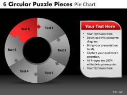 6 circular puzzle pieces pie chart powerpoint slides and ppt templates db