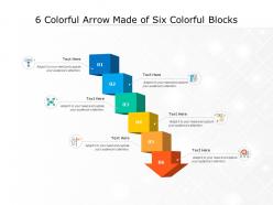 6 Colorful Arrow Made Of Six Colorful Blocks