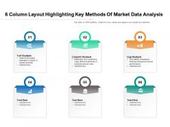 6 column layout highlighting key methods of market data analysis