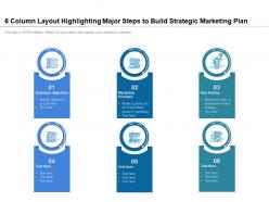 6 column layout highlighting major steps to build strategic marketing plan