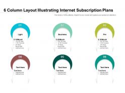 6 Column Layout Illustrating Internet Subscription Plans