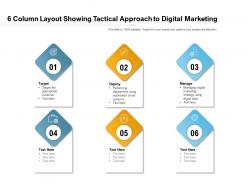 6 column layout showing tactical approach to digital marketing