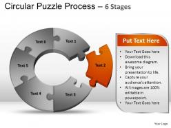 6 components circular puzzle process powerpoint slides and ppt templates 0412