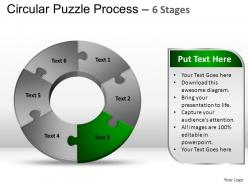 6 components circular puzzle process powerpoint slides and ppt templates 0412
