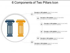6 components of two pillars icon ppt examples slides