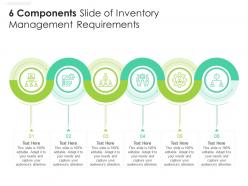 6 components slide of inventory management requirements infographic template