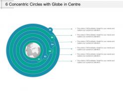 6 concentric circles with globe in centre