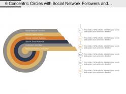 6 concentric circles with social network followers and repeat customers and clients