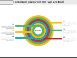 6 concentric circles with text tags and icons