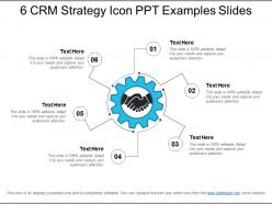 6 crm strategy icon ppt examples slides