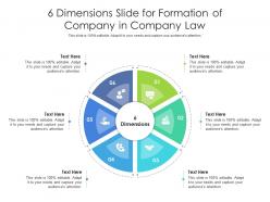 6 dimensions slide for formation of company in company law infographic template