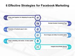 6 effective strategies for facebook marketing