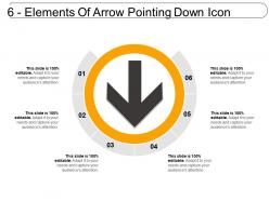 6 elements of arrow pointing down icon